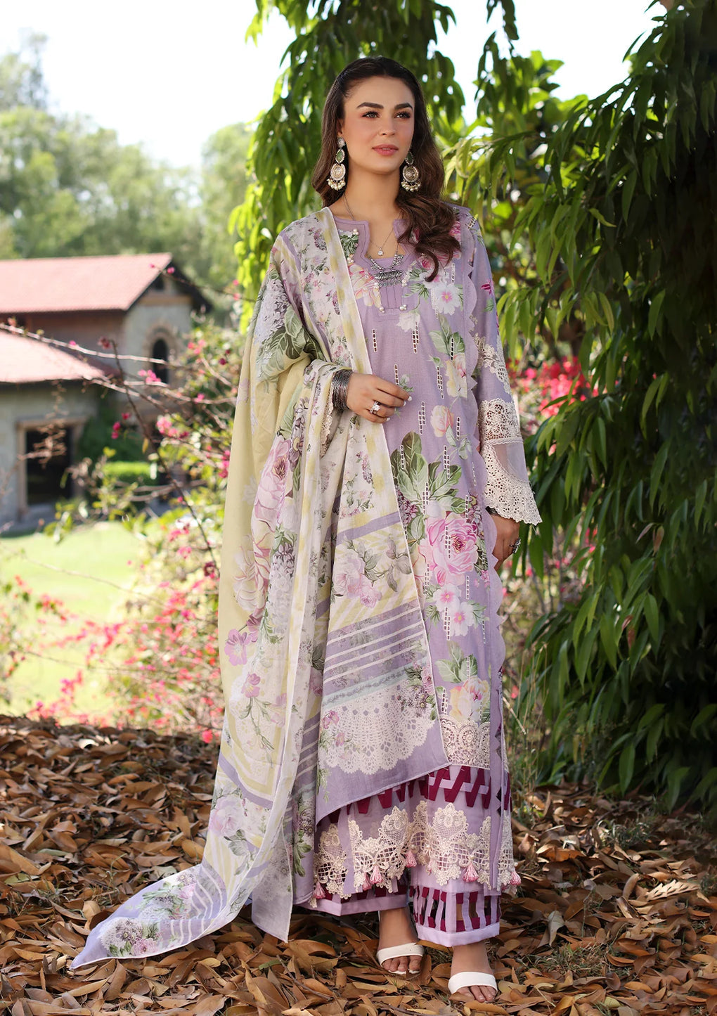 Elaf Premium | Prints Chikankari 24 | 03A LILAC LÃÂ¢ÃÂÃÂAMOUR - Official Elaf Premium stockist in UK - Sakeena London
