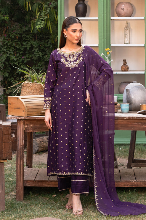 Kross Kulture | Luxury Baharaneh | Baharaneh (Purple) KLX-00923 - Official Kross Kulture stockist in UK - Sakeena London