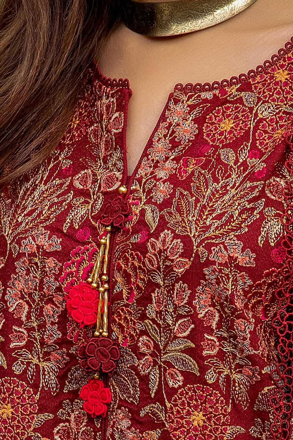 Gul Ahmed | Winter Collection 24 | Karandi Dupatta AY-42006 - Official Gul Ahmed stockist in UK - Sakeena London