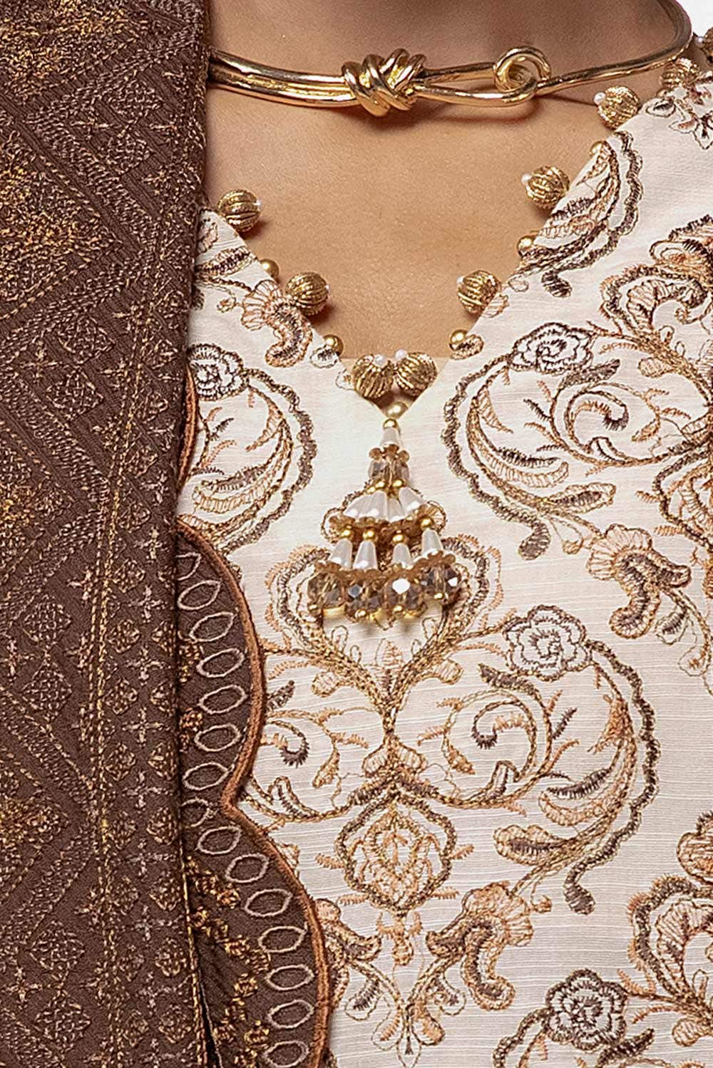 Gul Ahmed | Winter Collection 24 | Twill Cotton Linen Dupatta CV-42011 - Official Gul Ahmed stockist in UK - Sakeena London