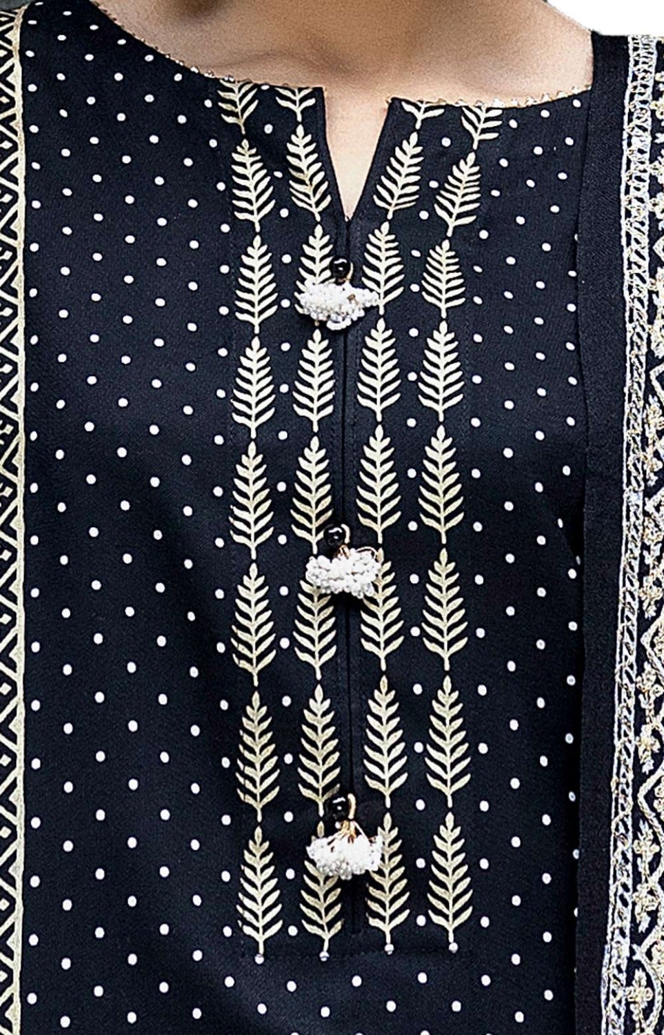 Gul Ahmed | Winter Collection 24 | Lacquer Pashmina Dupatta AP-42021 - Official Gul Ahmed stockist in UK - Sakeena London