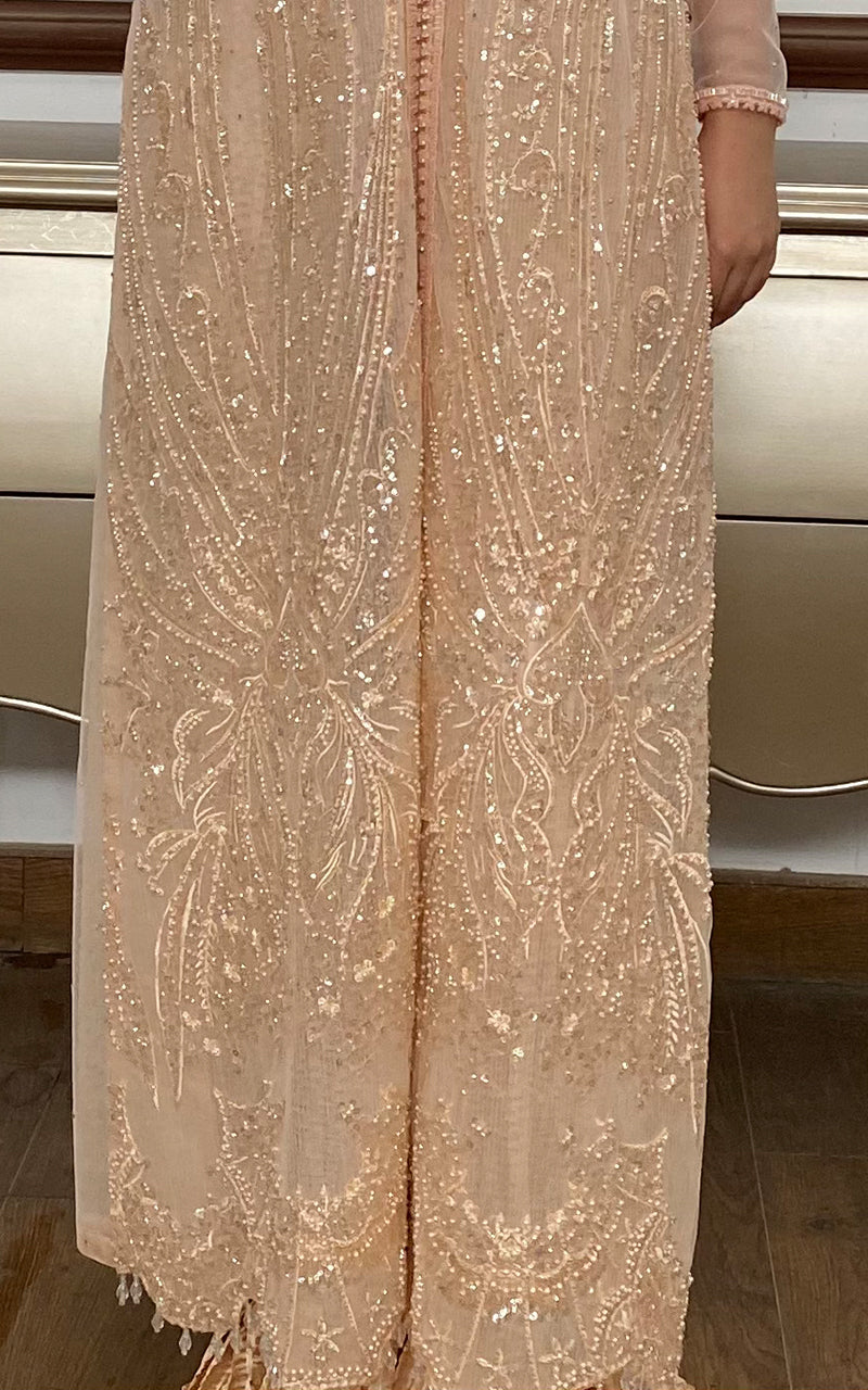 Threads and Motifs | Formal Dresses 25 | Net Embroidered Jacket - Official Threads and Motifs stockist in UK - Sakeena London