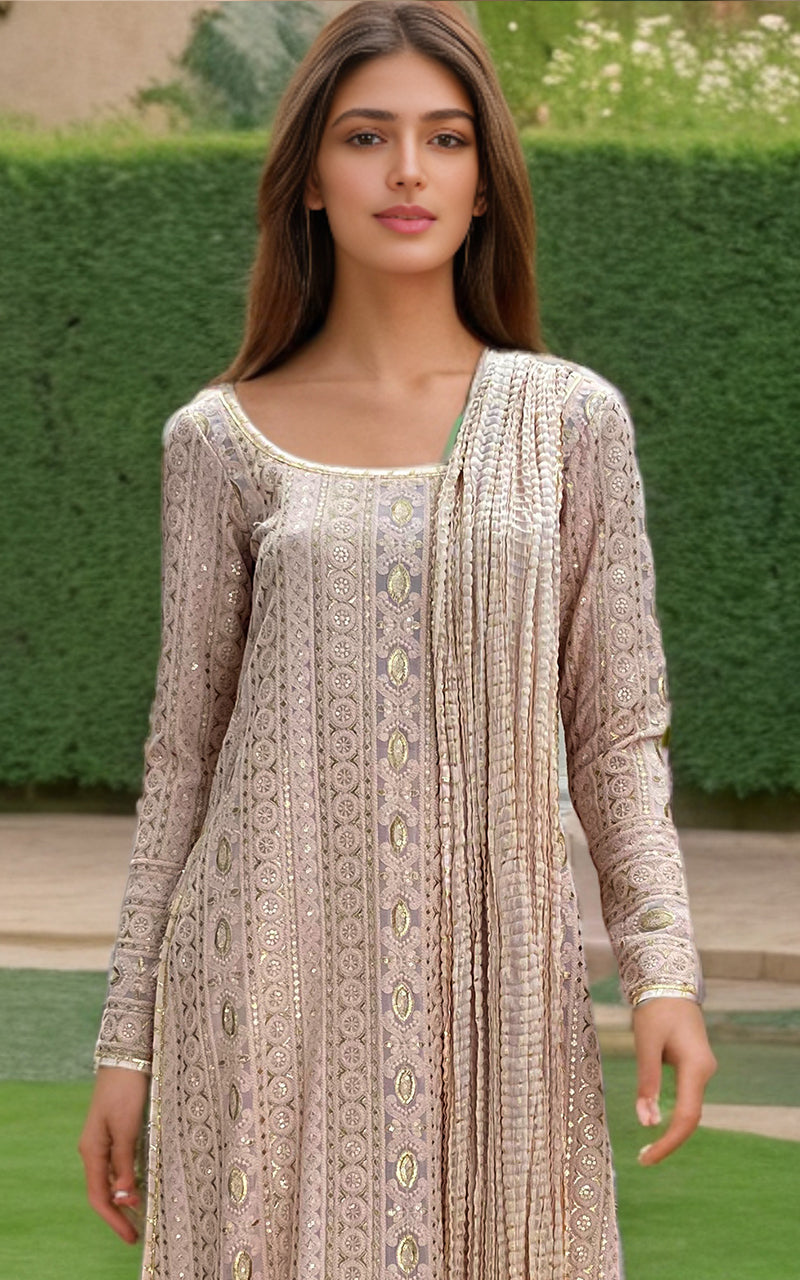 Threads and Motifs | Formal Dresses 25 | Embroidered Shirt With Trouser And Dupatta - Official Threads and Motifs stockist in UK - Sakeena London