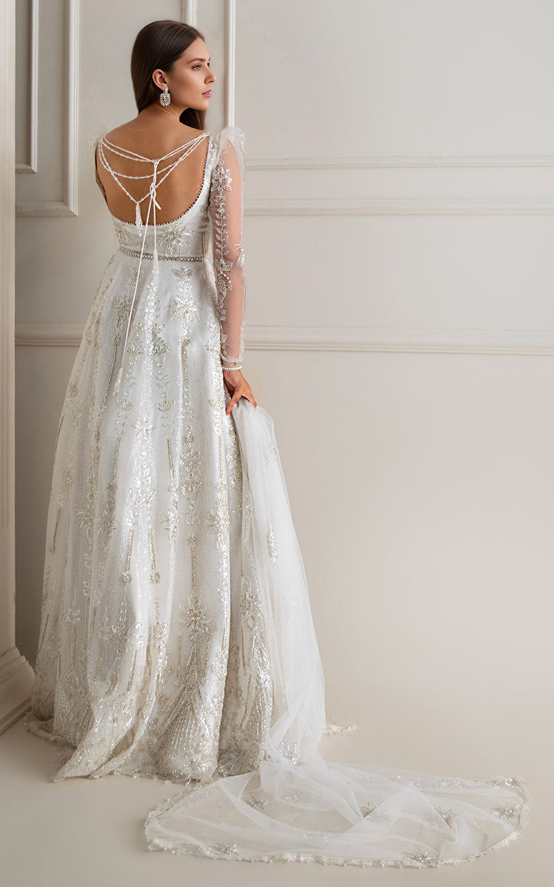 Threads and Motifs | Formal Dresses 25 | Net Embroidered Maxi - Official Threads and Motifs stockist in UK - Sakeena London