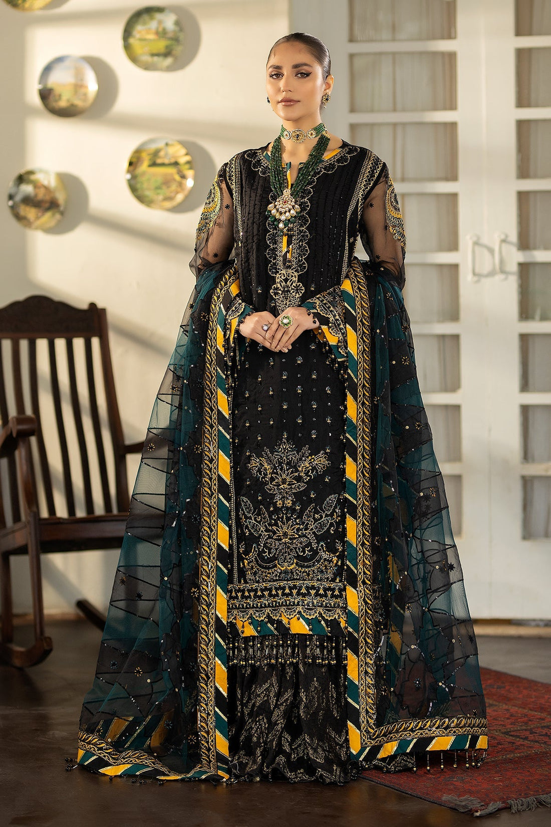 Raeesa Premium | Dehleez Formals | DL-1023 Rang -E-Vasl - Official Raeesa Premium stockist in UK - Sakeena London