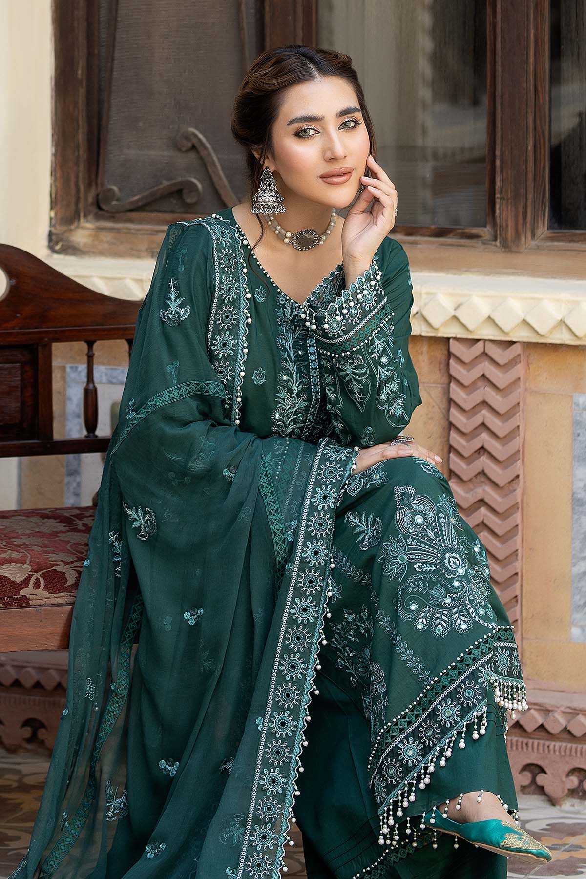 Raeesa Premium | Pankh Luxury Lawn | P -04 - Official Raeesa Premium stockist in UK - Sakeena London