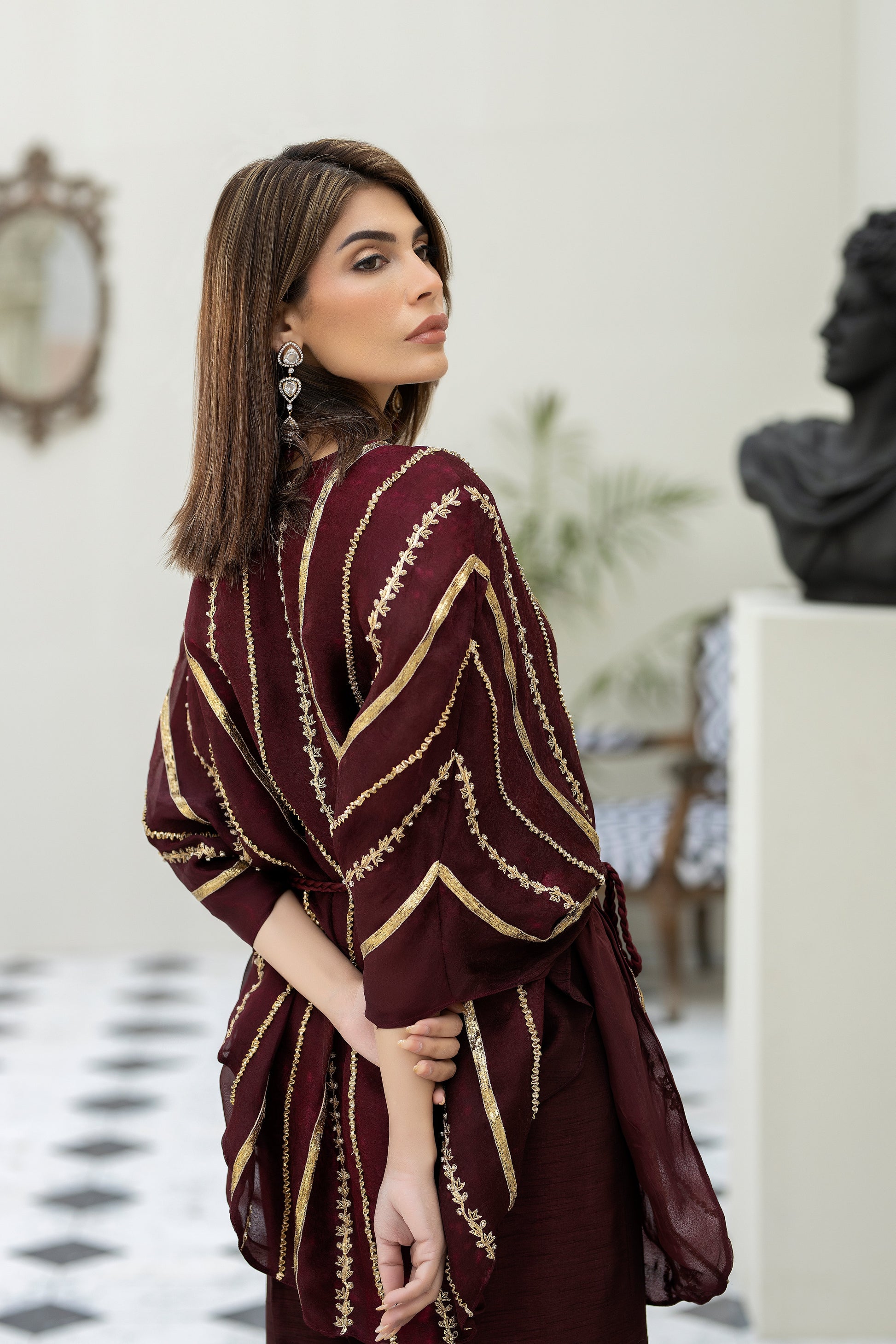 Purple haze Pret Studio | Noubahar Luxury Formals | Burgundy Love - Official Purple Haze stockist in UK - Sakeena London