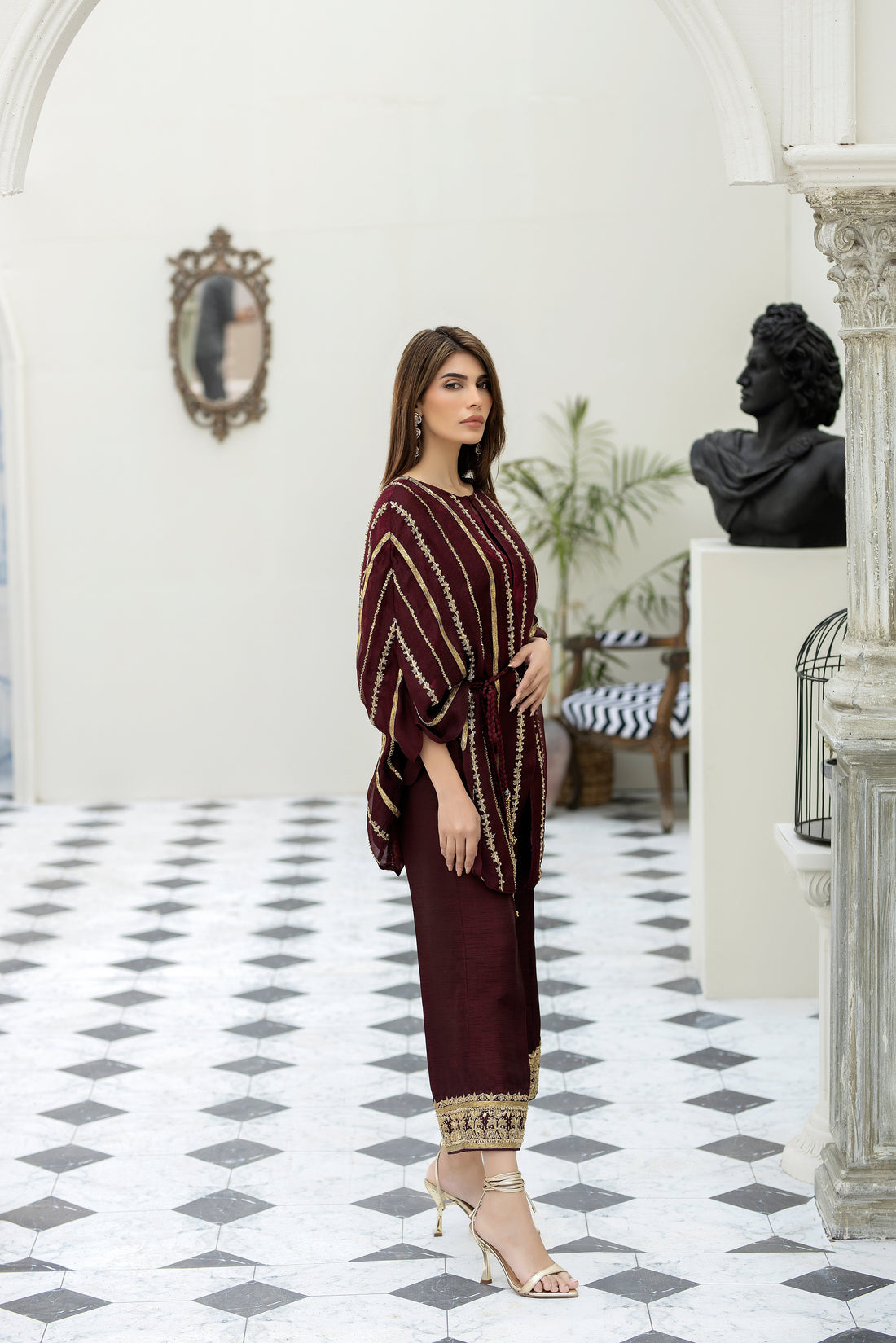 Purple haze Pret Studio | Noubahar Luxury Formals | Burgundy Love - Official Purple Haze stockist in UK - Sakeena London