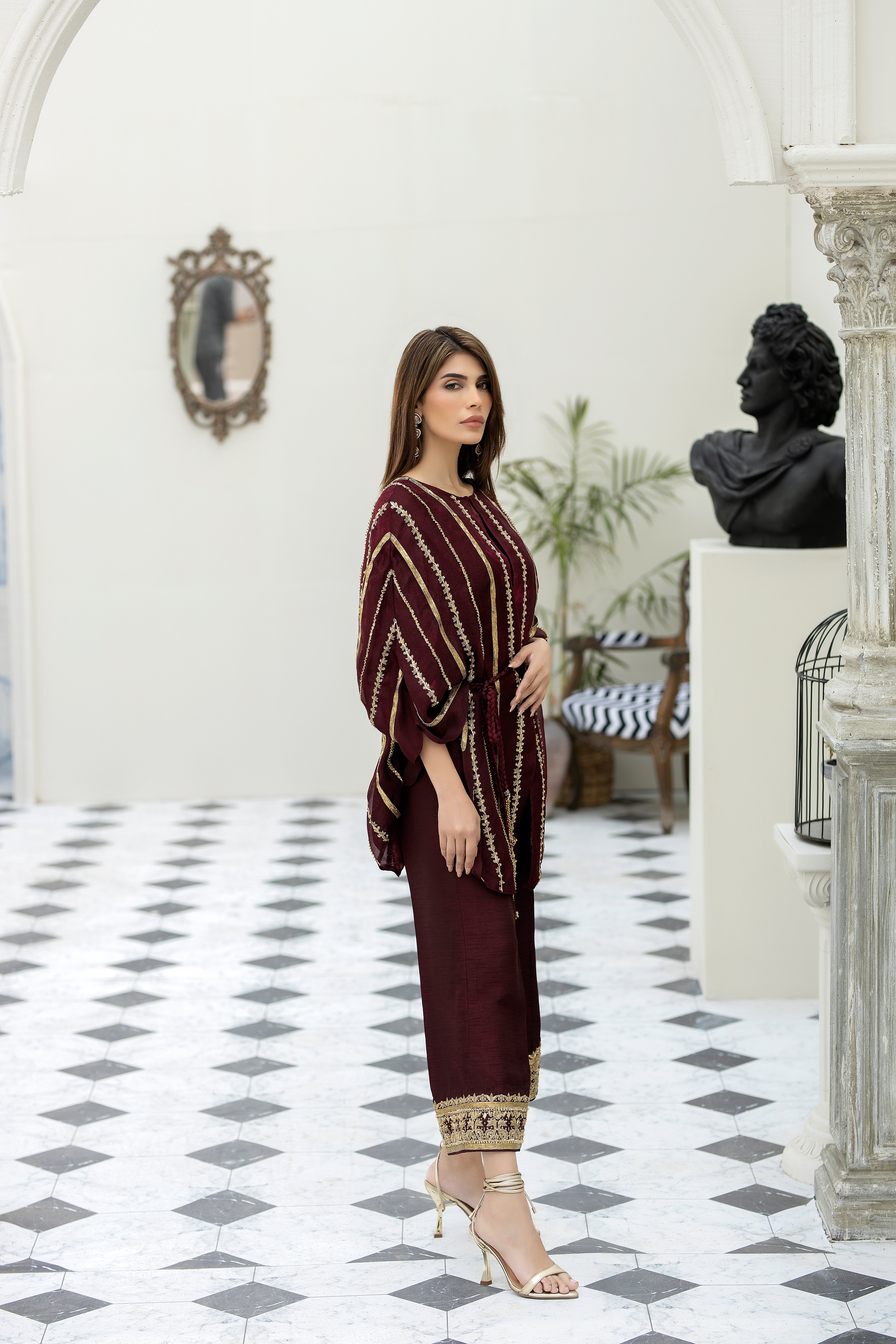 Purple haze Pret Studio | Noubahar Luxury Formals | Burgundy Love - Official Purple Haze stockist in UK - Sakeena London