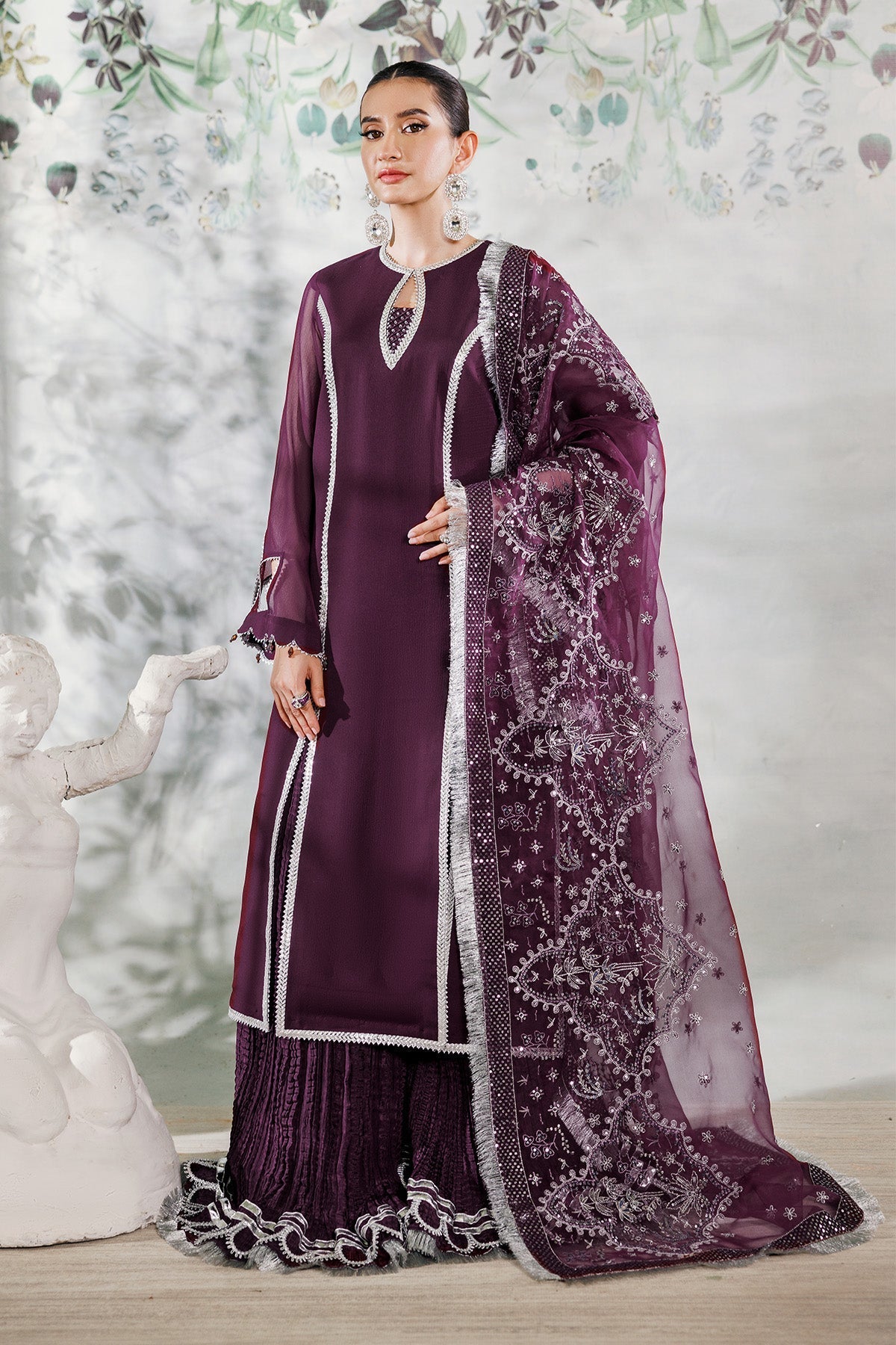 Alizeh | Ready to wear | Purple Dress 3 piece - RTW1023 - Official Alizeh stockist in UK - Sakeena London