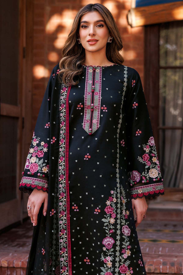 Farasha | Summer Weaves Embroidered Lawn | Ornate Noir - Official Farasha stockist in UK - Sakeena London