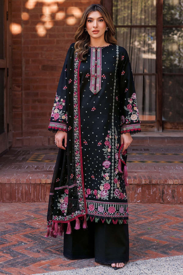 Farasha | Summer Weaves Embroidered Lawn | Ornate Noir - Official Farasha stockist in UK - Sakeena London