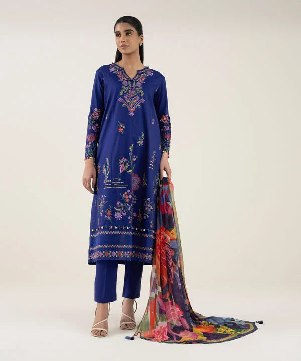 Sapphire | Fall Winter 25 | 3 Piece - Embroidered Lawn Suit 0PESG25V510B - Official Sapphire stockist in UK - Sakeena London
