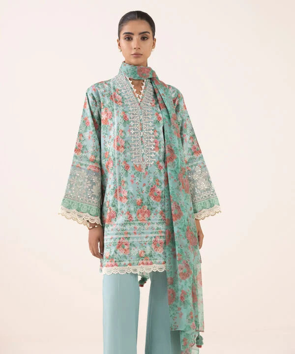 Sapphire | Fall Winter 25 | 3 Piece - Embroidered Cotton Viscose Suit 0PESG25V618B - Official Sapphire stockist in UK - Sakeena London