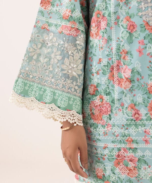 Sapphire | Fall Winter 25 | 3 Piece - Embroidered Cotton Viscose Suit 0PESG25V618B - Official Sapphire stockist in UK - Sakeena London