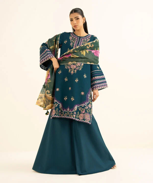 Sapphire | Fall Winter 25 | 3 Piece - Embroidered Dobby Suit 0PEST25V830B - Official Sapphire stockist in UK - Sakeena London