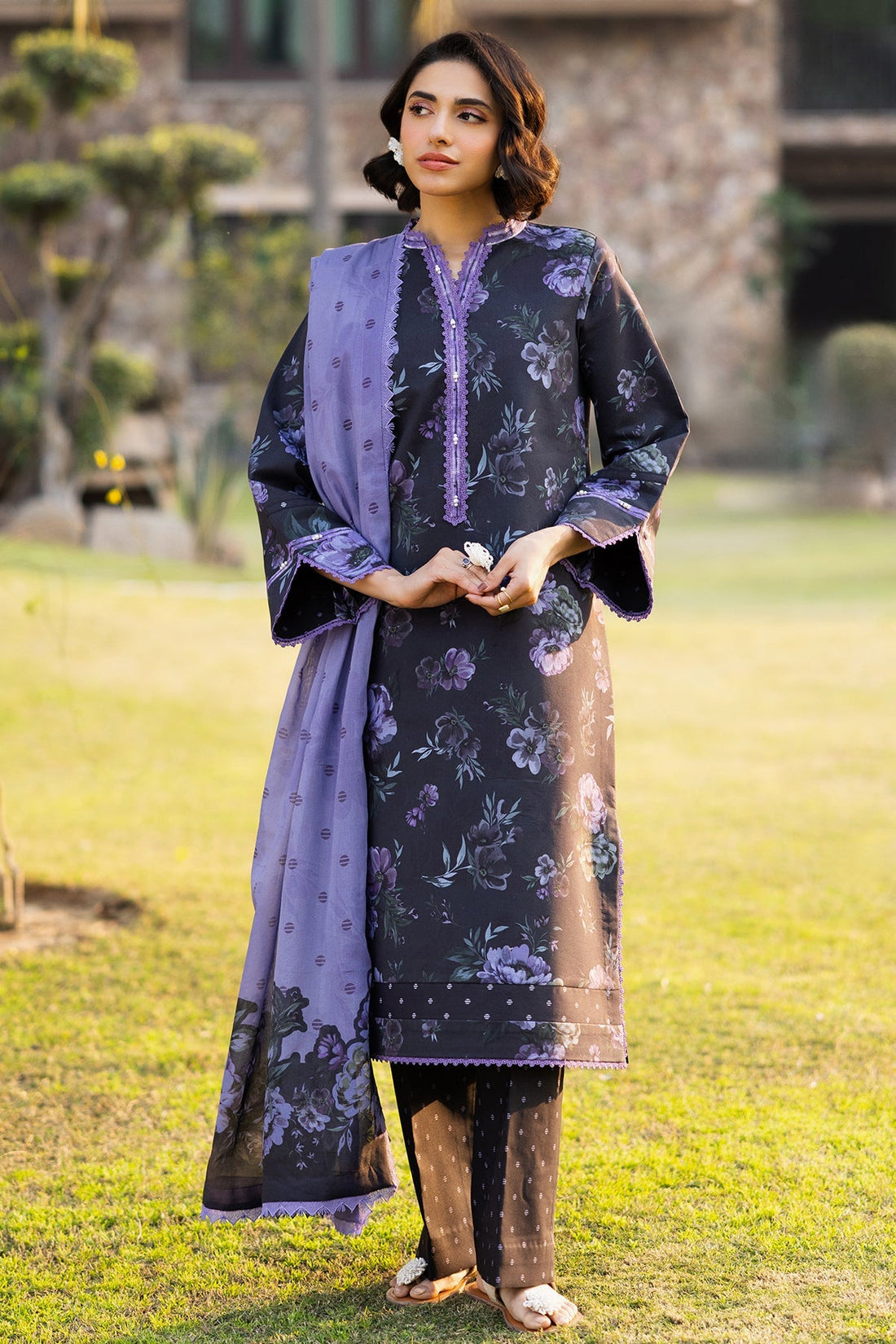 Alizeh | Sheen Lawn Prints 25 | AF-PL-6028-Bluebell - Official Alizeh stockist in UK - Sakeena London