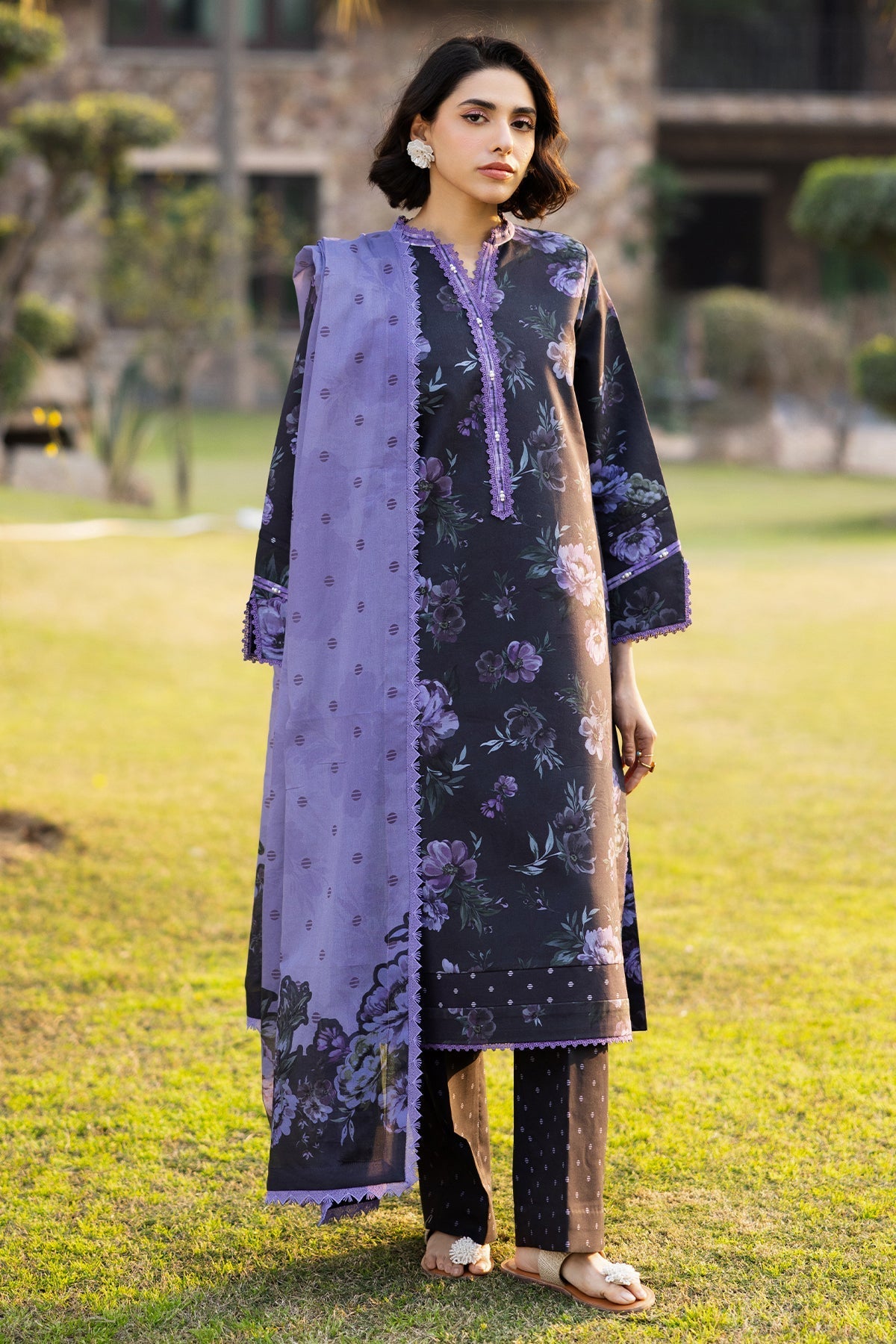 Alizeh | Sheen Lawn Prints 25 | AF-PL-6028-Bluebell - Official Alizeh stockist in UK - Sakeena London
