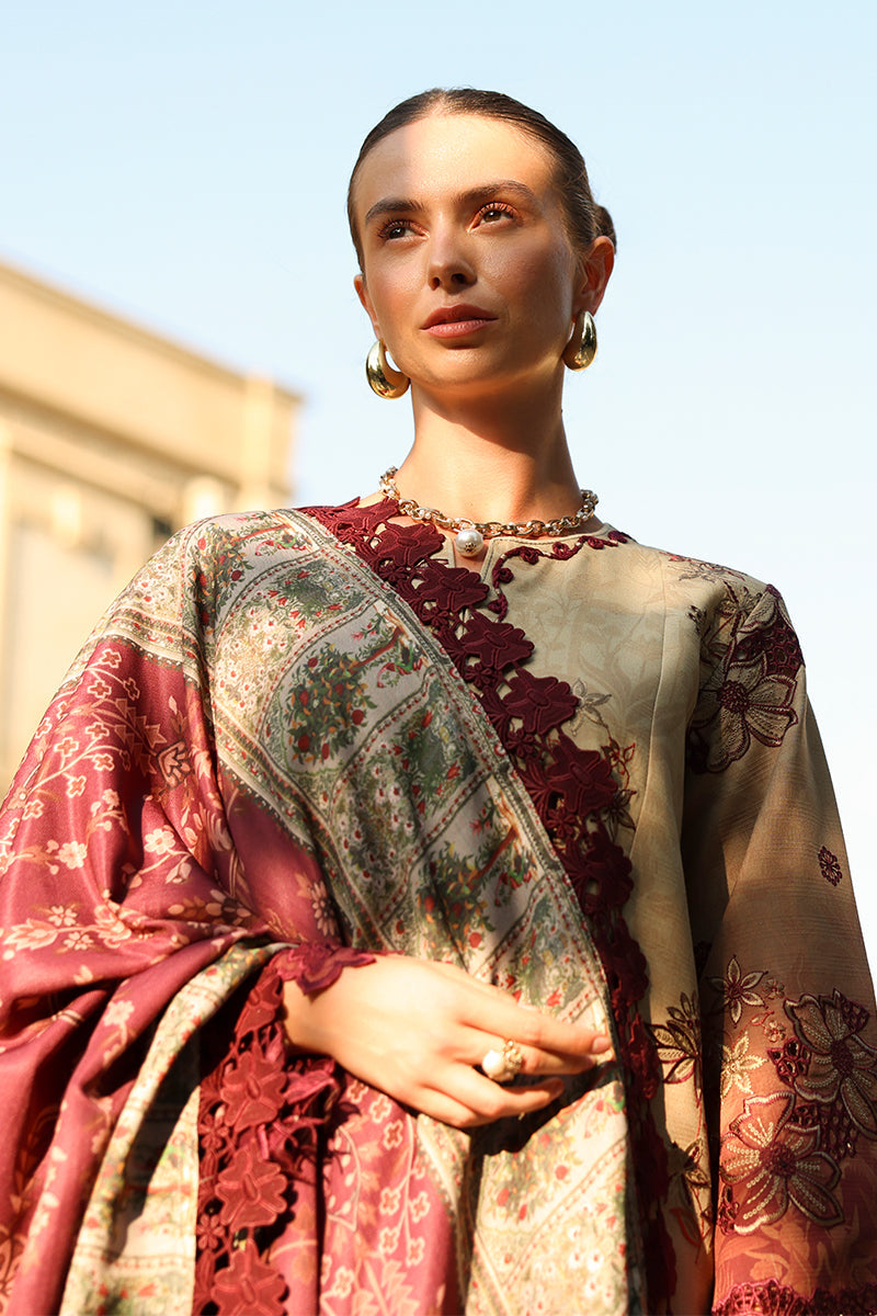 Rangrasiya | Carnation Luxury Shawl Edit | Chai - Official Rangrasiya stockist in UK - Sakeena London