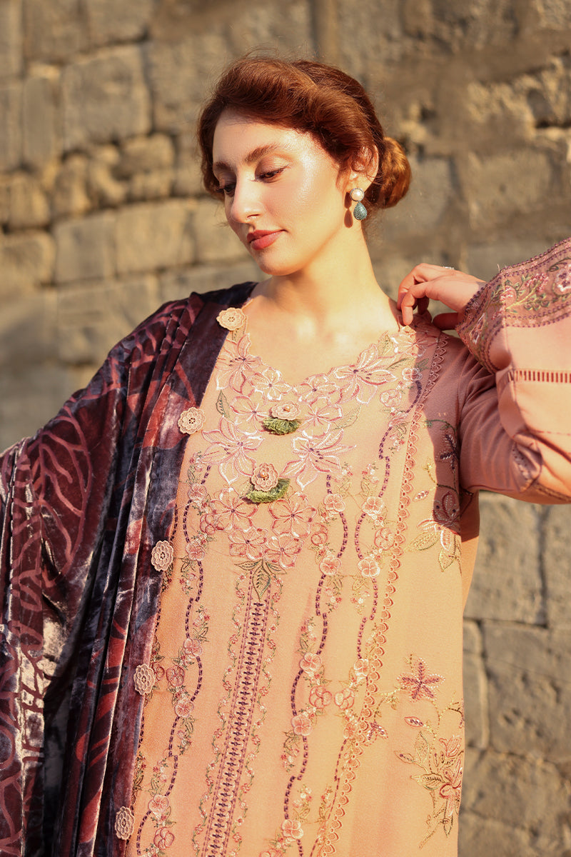 Rangrasiya | Carnation Luxury Shawl Edit | Latte - Official Rangrasiya stockist in UK - Sakeena London