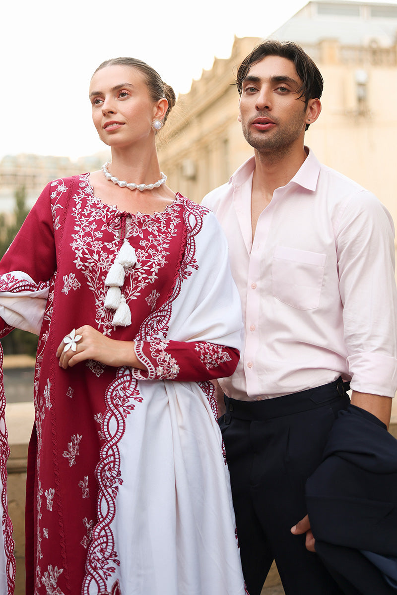 Rangrasiya | Carnation Luxury Shawl Edit | Rose - Official Rangrasiya stockist in UK - Sakeena London