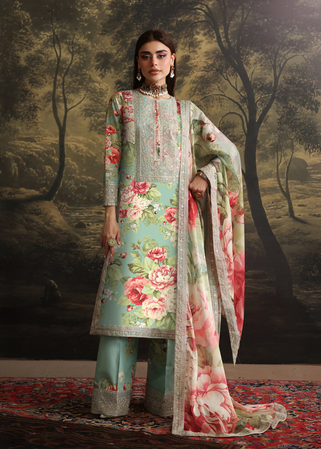 Humjoli | Rehana Luxury Collection | AQUA PINK - Official Humjoli stockist in UK - Sakeena London