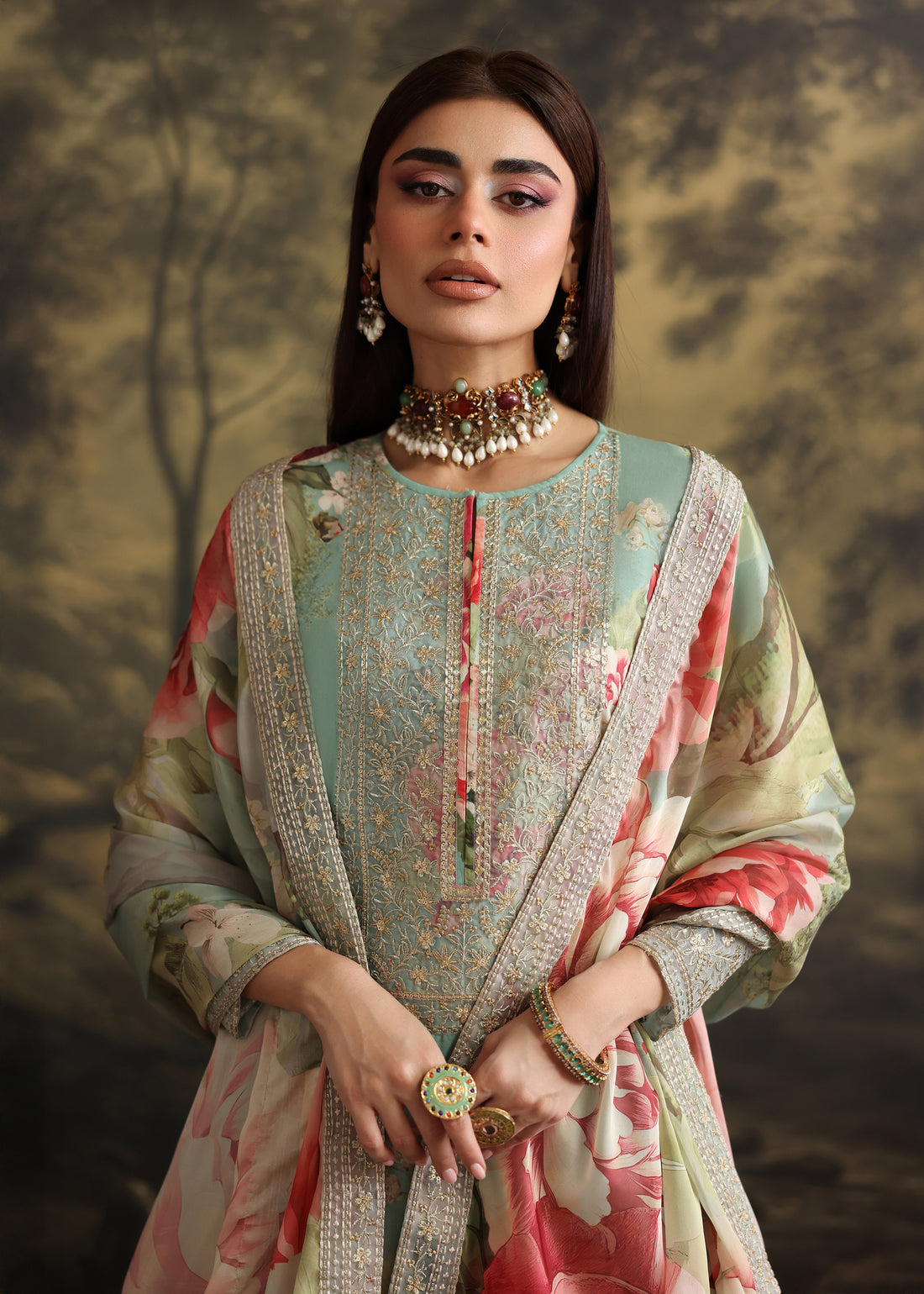 Humjoli | Rehana Luxury Collection | AQUA PINK - Official Humjoli stockist in UK - Sakeena London