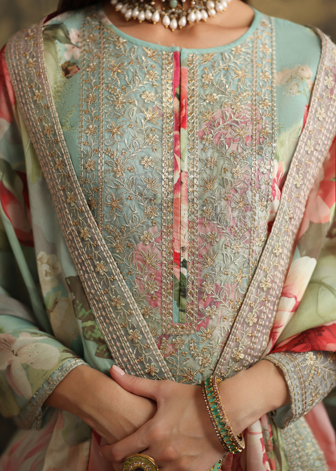Humjoli | Rehana Luxury Collection | AQUA PINK - Official Humjoli stockist in UK - Sakeena London