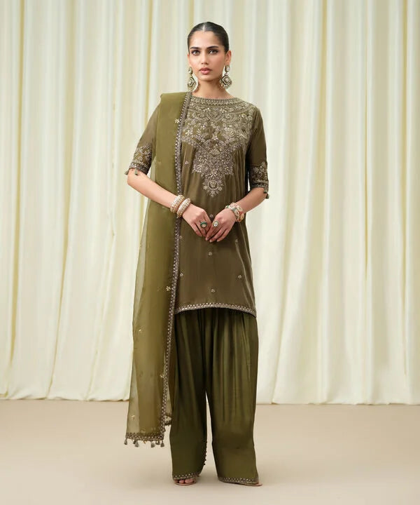 Sapphire | Fall Winter 25 | 3 Piece - Embroidered Velvet Suit 0U3FELX25V86 - Official Sapphire stockist in UK - Sakeena London