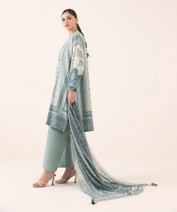 Sapphire | Fall Winter 25 |3 Piece - Printed Light Linen Suit 0U3PDY25V631 - Official Sapphire stockist in UK - Sakeena London