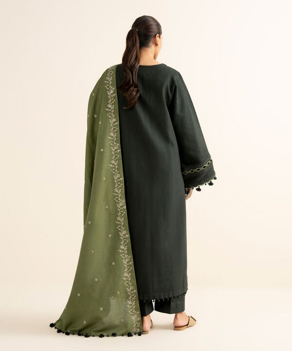 Sapphire | Fall Winter 25 | 3 Piece - Embroidered Cotton Jacquard Suit 0U3PEJQ25V83 - Official Sapphire stockist in UK - Sakeena London