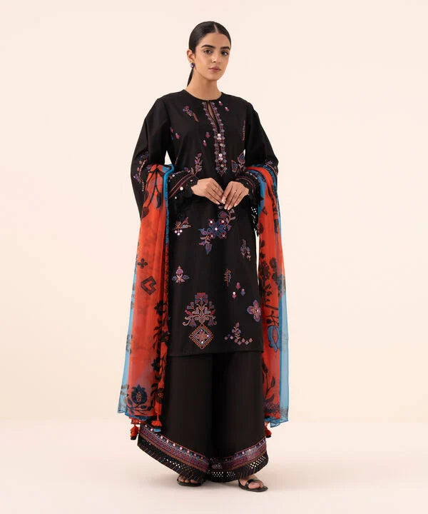 Sapphire | Fall Winter 25 | 3 Piece - Embroidered Cotton Suit 0U3PESG25V66 - Official Sapphire stockist in UK - Sakeena London