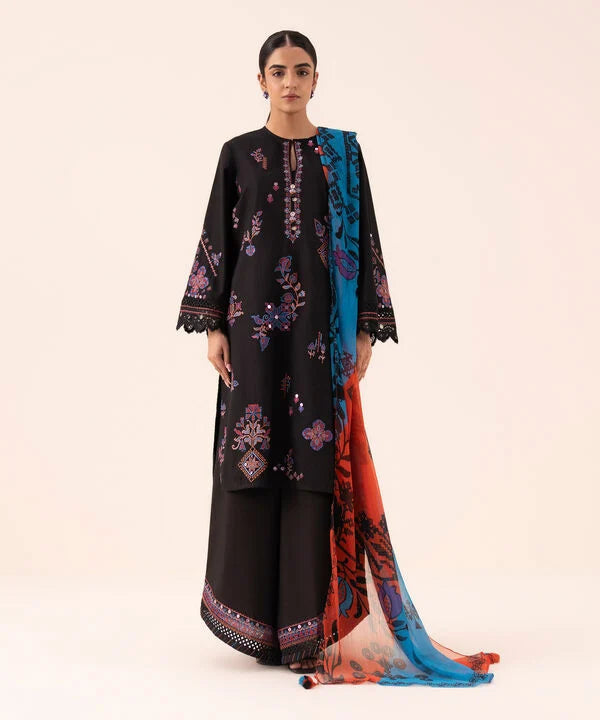 Sapphire | Fall Winter 25 | 3 Piece - Embroidered Cotton Suit 0U3PESG25V66 - Official Sapphire stockist in UK - Sakeena London