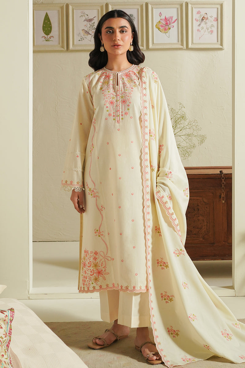 Cross Stitch | Mahiri Embroidered Lawn 24 | IVORY BLOSSOM - Official Cross Stitch stockist in UK - Sakeena London