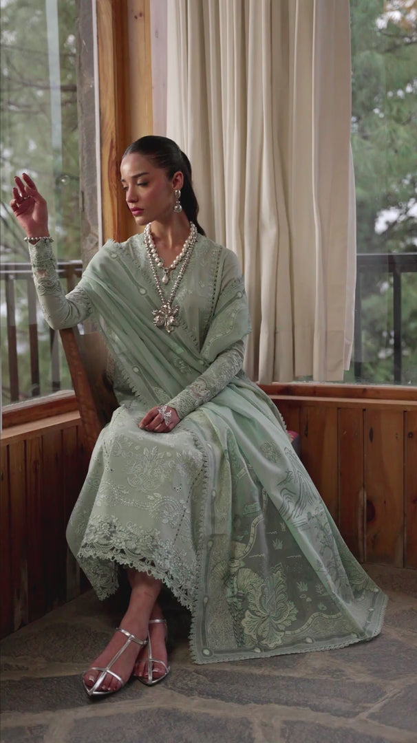 Qalamkar | Qlinekari Lawn | DC-15 Elira - Official Qalamkar stockist in UK - Sakeena London