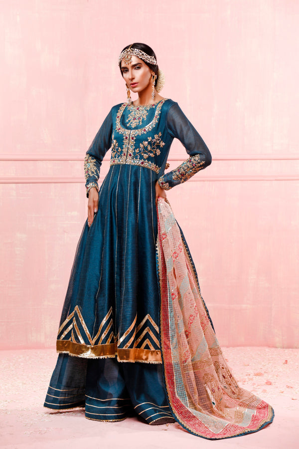 Wahajmkhan | Festive Fiesta Formals | TEAL LOVE - Official Wahaj M.Khan stockist in UK - Sakeena London