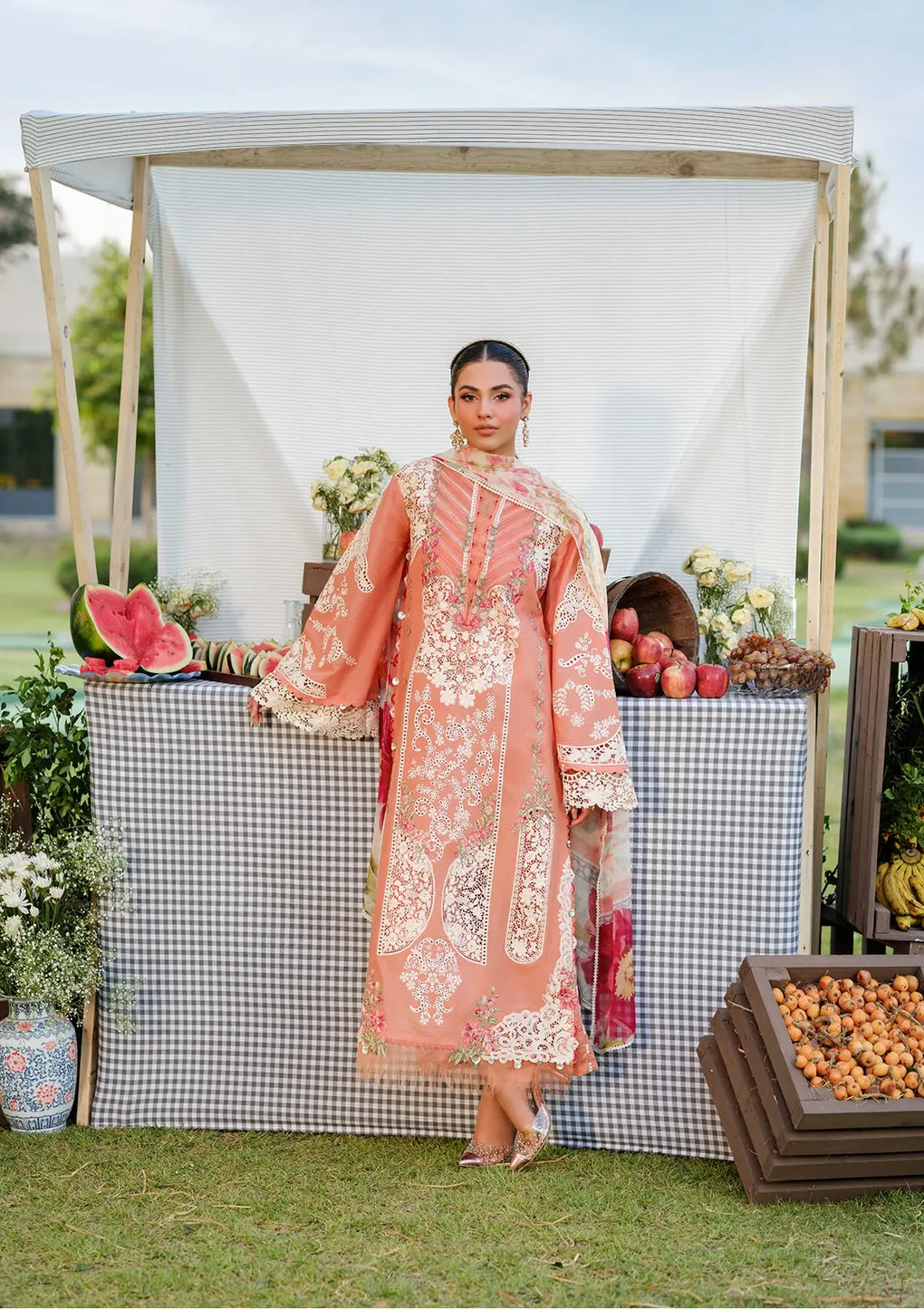 Elaf Premium | Luxury Lawn 25 | ELH-5A AUTUMN DREAM - Official Elaf Premium stockist in UK - Sakeena London