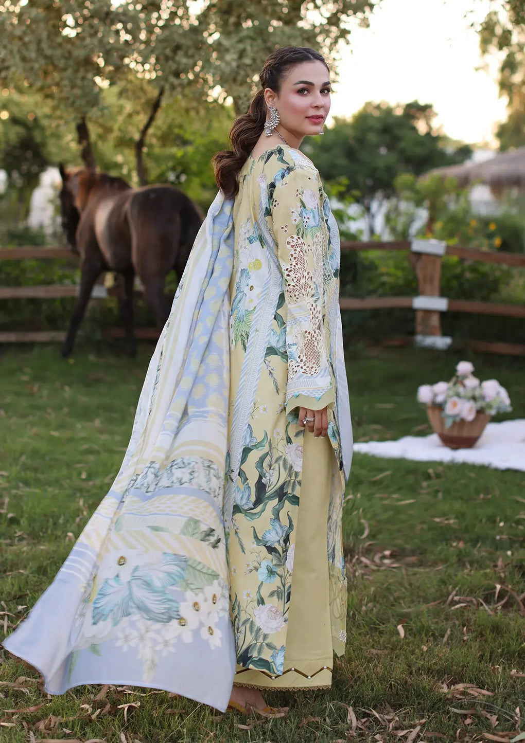 Elaf Premium | Prints Chikankari 24 | 05A CITRUS CRUSH - Official Elaf Premium stockist in UK - Sakeena London