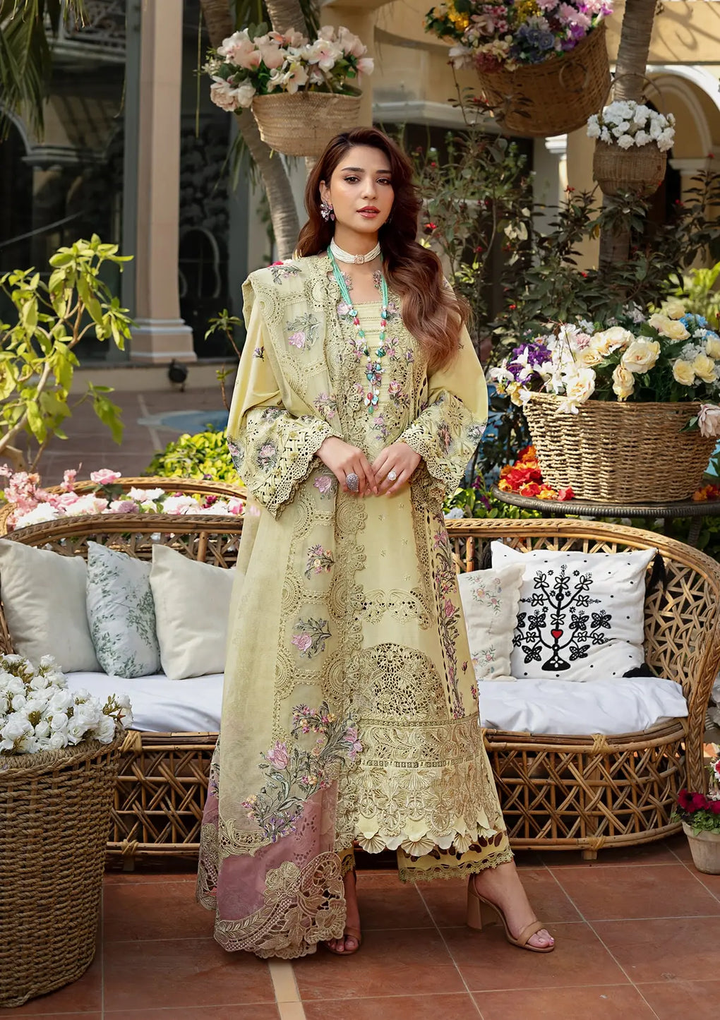 Elaf Premium | Luxury Lawn 25 | ELM-3A BAHAAR - Official Elaf Premium stockist in UK - Sakeena London