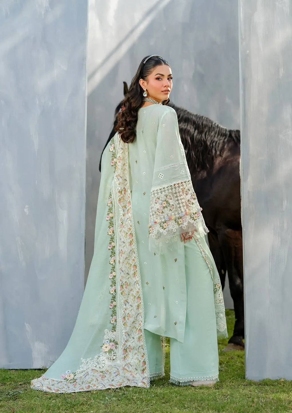 Elaf Premium | Luxury Lawn 25 | ELH-4B FROSTEL - Official Elaf Premium stockist in UK - Sakeena London