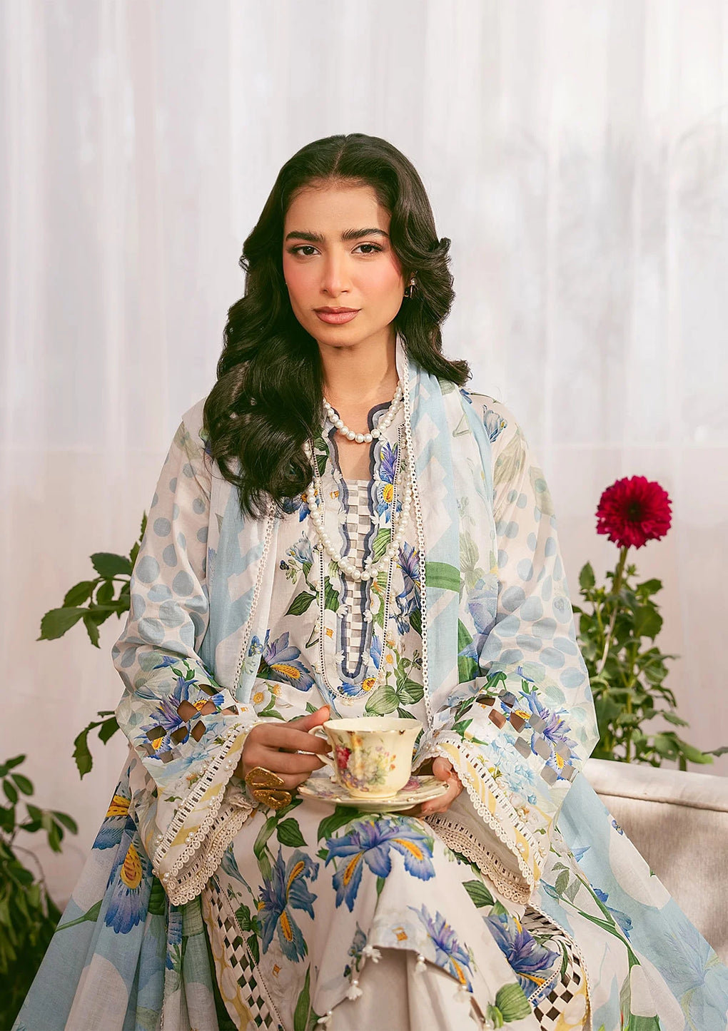 Elaf Premium | Prints 25 | EPS-6A IVORY PETALS - Official Elaf Premium stockist in UK - Sakeena London