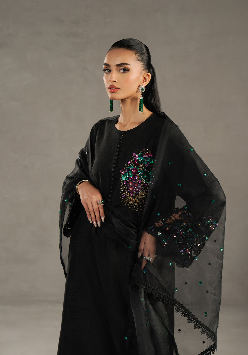 Zarqash | Silk Edit | ZQS 014 DELLA - Official Zarqash stockist in UK - Sakeena London