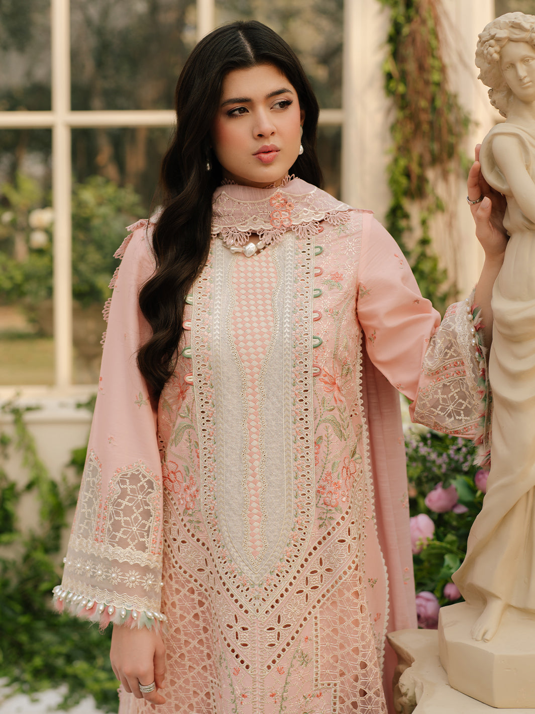 Bin Ilyas | Freesia Embroidered Lawn 25 | 101 - A - Official Bin Ilyas stockist in UK - Sakeena London