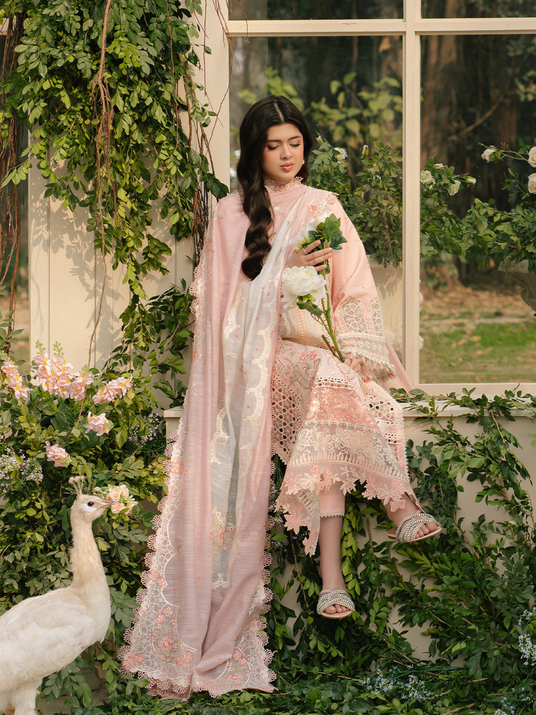 Bin Ilyas | Freesia Embroidered Lawn 25 | 101 - A - Official Bin Ilyas stockist in UK - Sakeena London