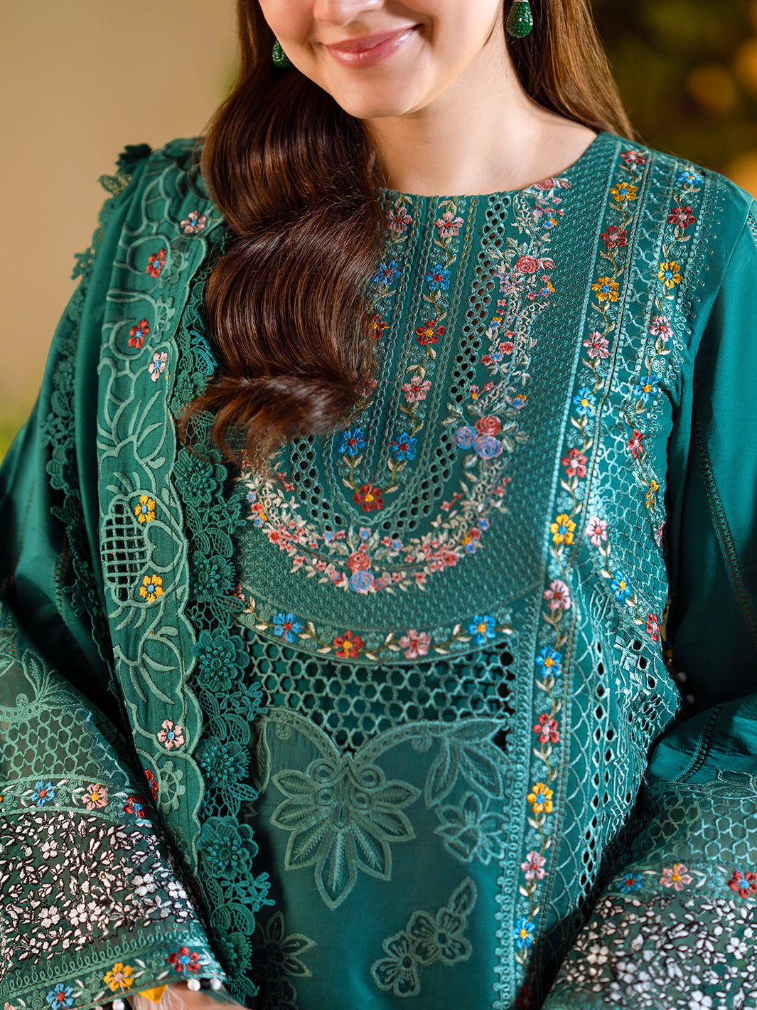 Bin Ilyas | Freesia Embroidered Lawn 25 | 102 - A - Official Bin Ilyas stockist in UK - Sakeena London