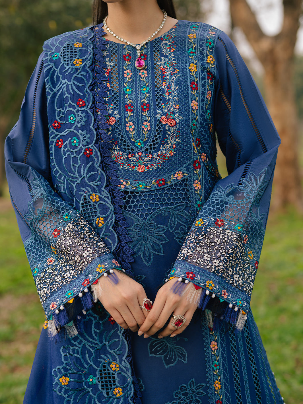 Bin Ilyas | Freesia Embroidered Lawn 25 | 102 - B - Official Bin Ilyas stockist in UK - Sakeena London