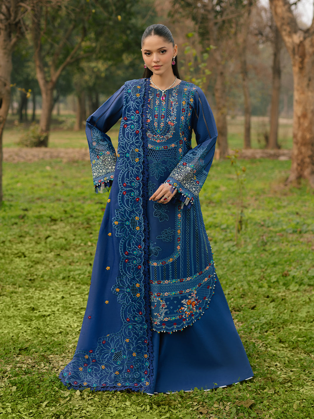 Bin Ilyas | Freesia Embroidered Lawn 25 | 102 - B - Official Bin Ilyas stockist in UK - Sakeena London