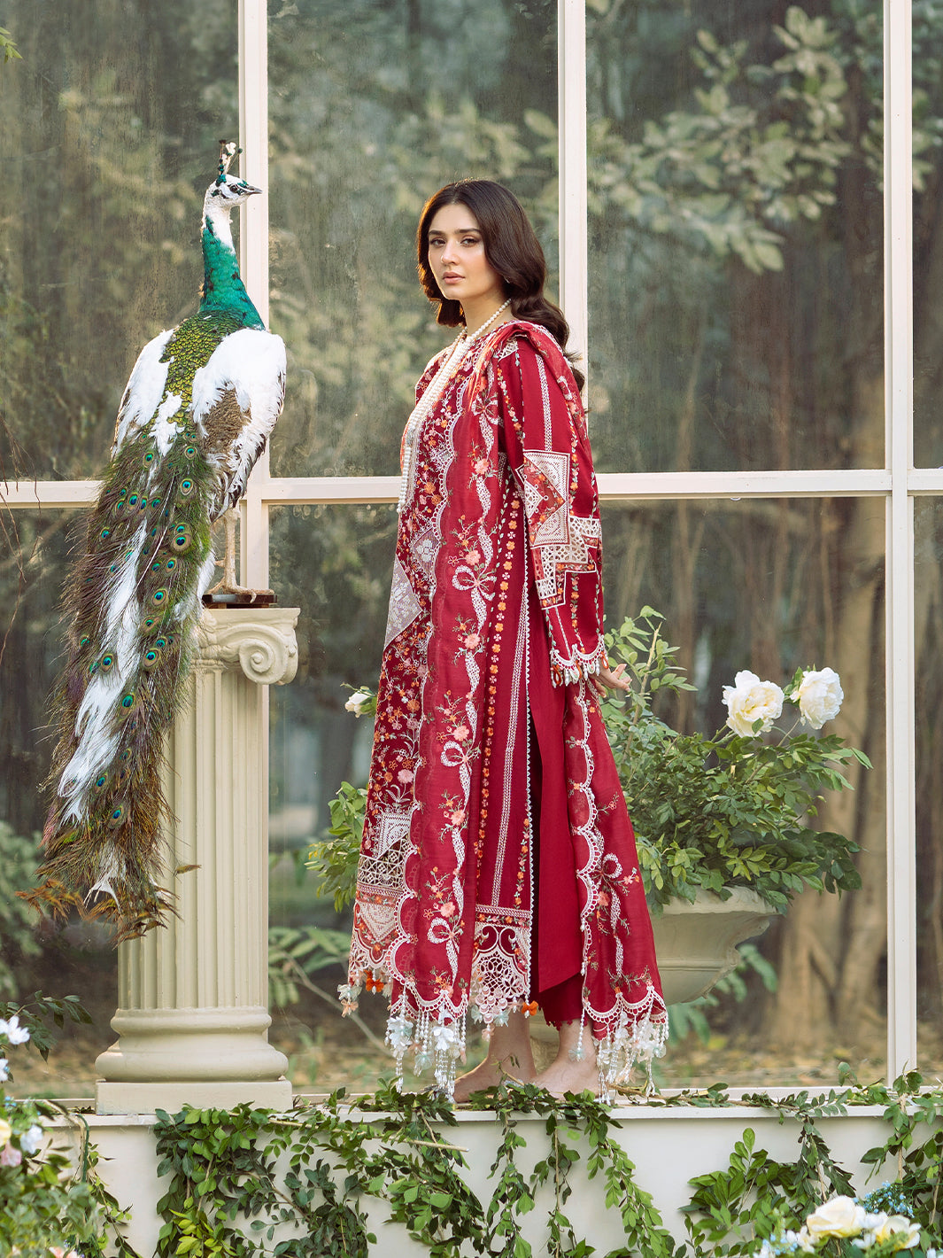 Bin Ilyas | Freesia Embroidered Lawn 25 | 103 - A - Official Bin Ilyas stockist in UK - Sakeena London