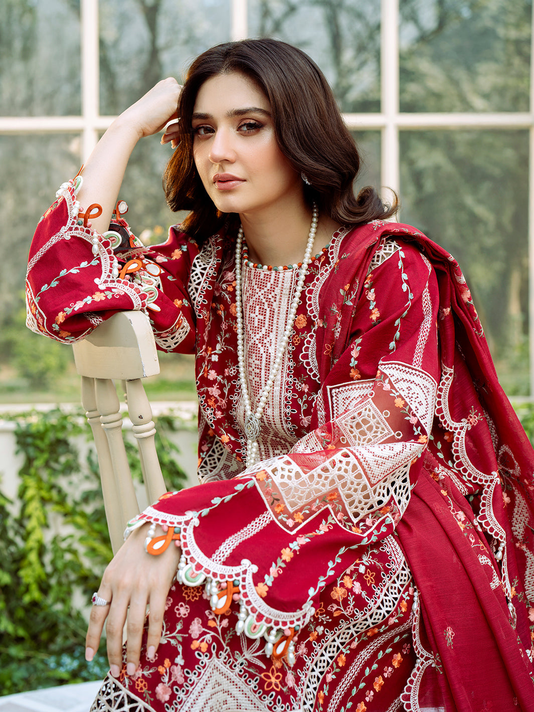 Bin Ilyas | Freesia Embroidered Lawn 25 | 103 - A - Official Bin Ilyas stockist in UK - Sakeena London