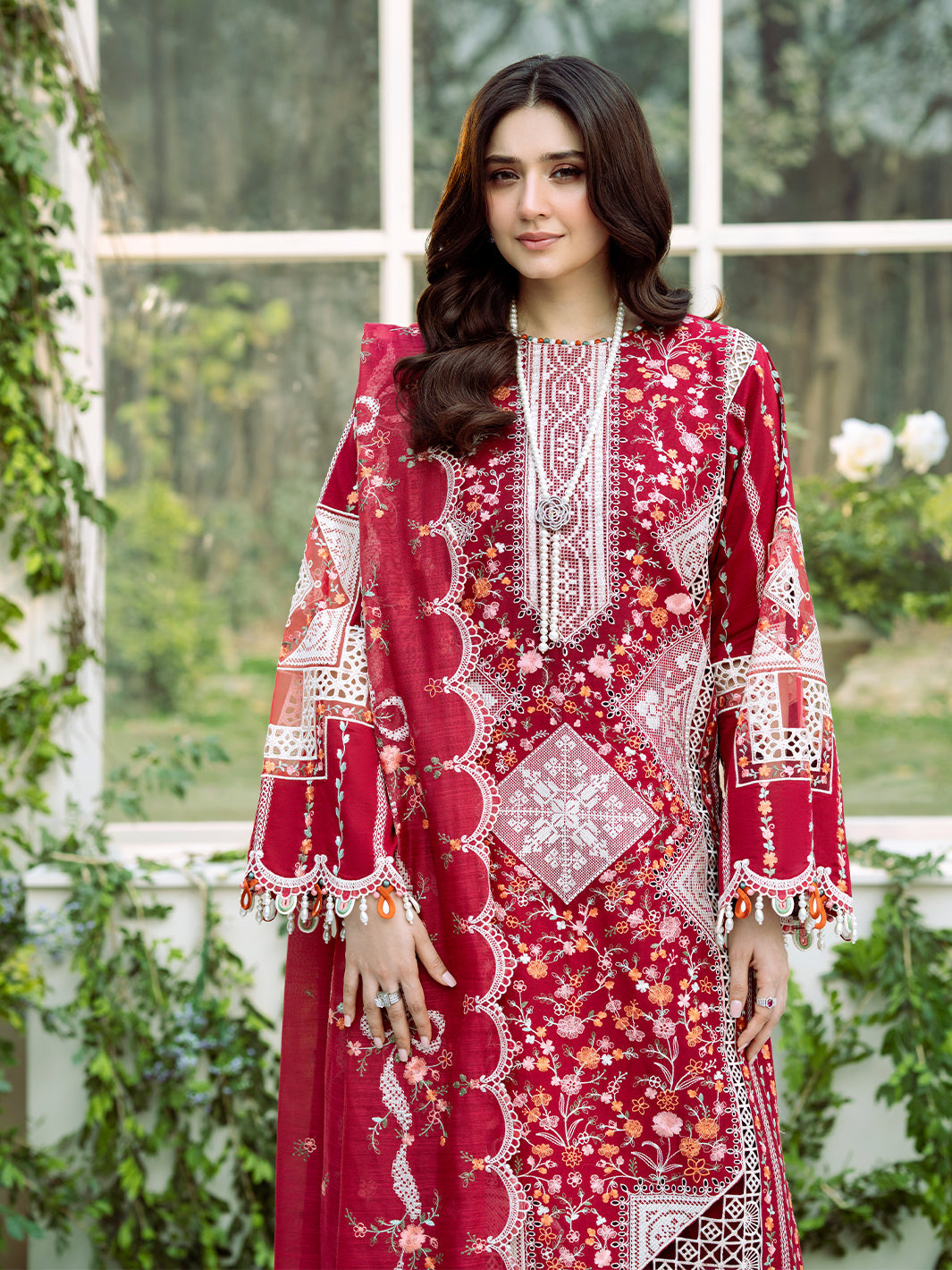 Bin Ilyas | Freesia Embroidered Lawn 25 | 103 - A - Official Bin Ilyas stockist in UK - Sakeena London